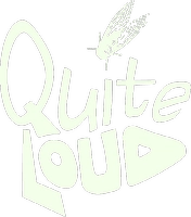Quite Loud band logo: hand-drawn lettering crowned by a cicada